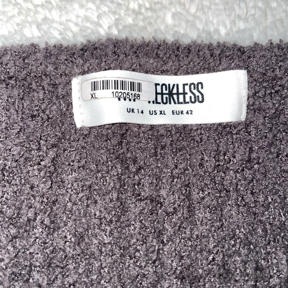 4th & Reckless‎ Fuzzy Gray Strapless Knit Top - Picture 3 of 7